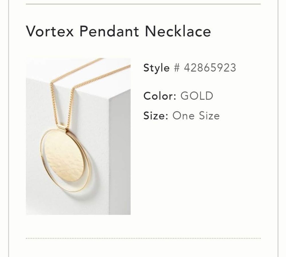 Anthropologie Gold Vortex Pendant Necklace